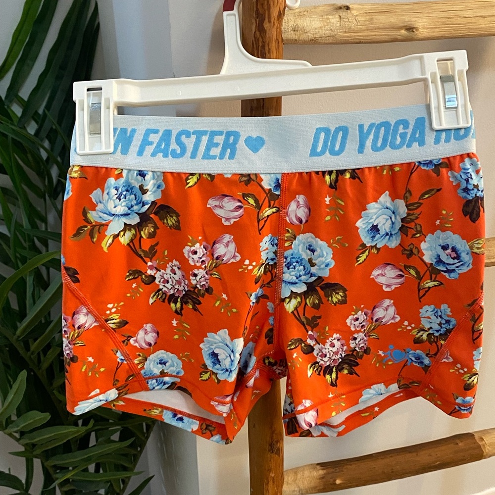 Runners Love Yoga Floral Spandex Shorts